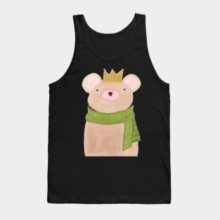 Teddy Bear with Gold Crown Tank Top